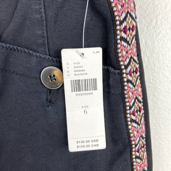 ANTHROPOLOGIE | Tapered Side Stripe Black Pants 6 NWT - Picture 11 of 11